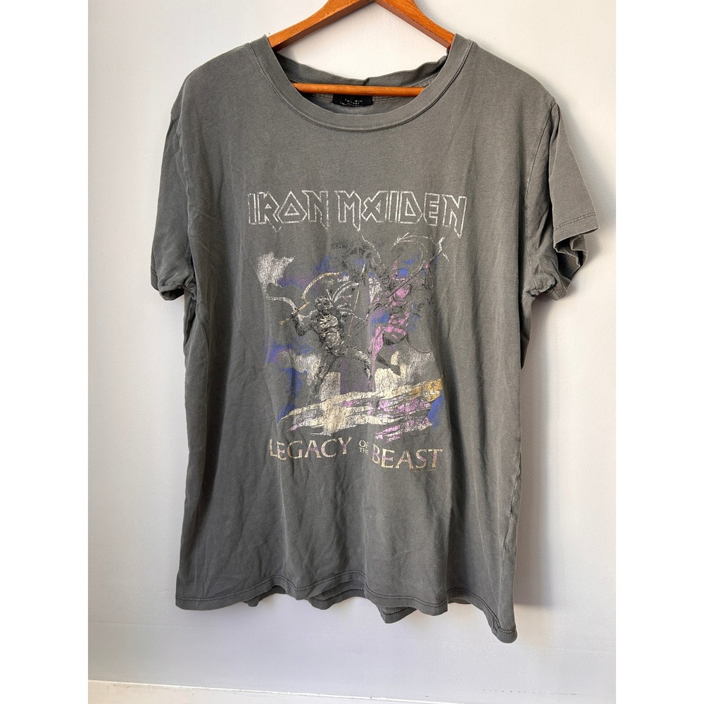 Cotton On Iron Maiden Legacy of the Beast Graphic T-Shirt Grey XL